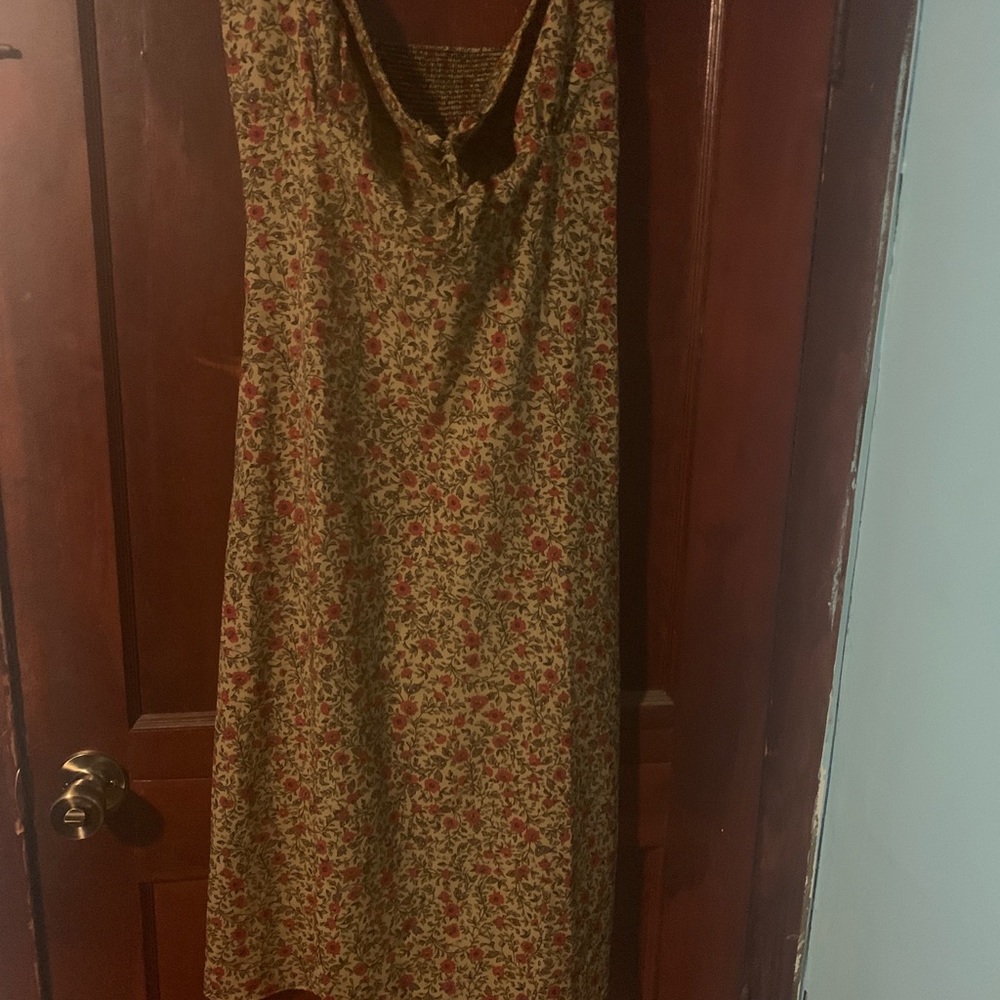 Shein Strapless Brown Midi Dress